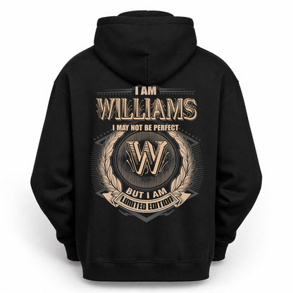 WILLIAMS PH55-T25-Personalized Name Quote Apparel “I Am NAME May Not Be Perfect But I Am Limited Edition”