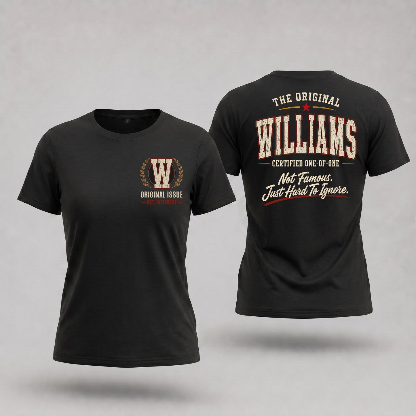 WILLIAMS W68-F2-168 – Personalized Original Issue Apparel “The Original NAME Certified One-of-One"