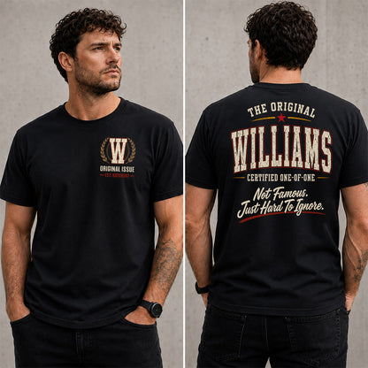 WILLIAMS W68-F2-168 – Personalized Original Issue Apparel “The Original NAME Certified One-of-One"