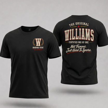 WILLIAMS W68-F2-168 – Personalized Original Issue Apparel “The Original NAME Certified One-of-One"