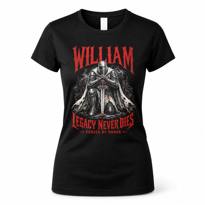 WILLIAM HS90-K04-109 - NAME Legacy Never Dies Forged By Honor Personalized Knight