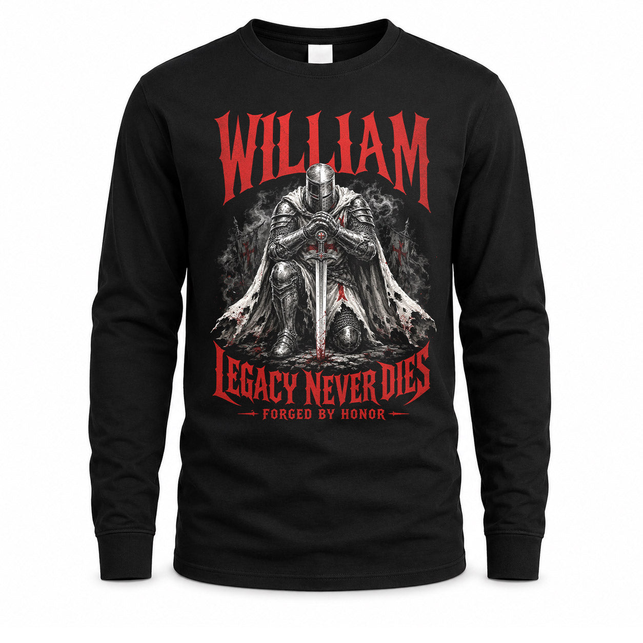 WILLIAM HS90-K04-109 - NAME Legacy Never Dies Forged By Honor Personalized Knight
