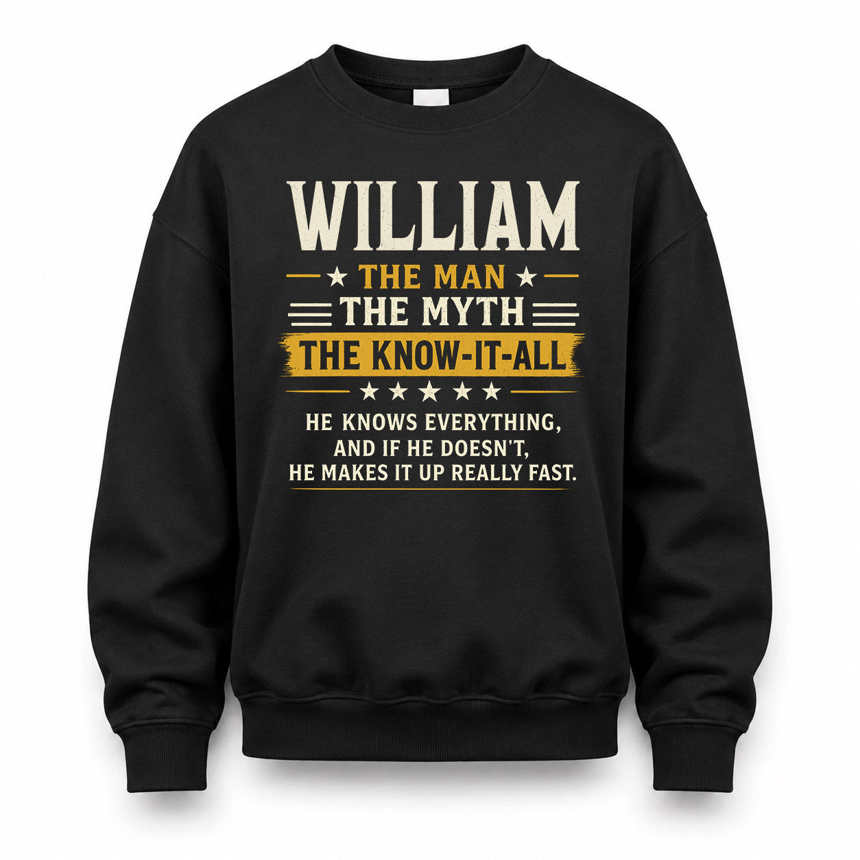 WILLIAM TM90-K04-125 - NAME Legendary Know-It-All Personalized Funny Shirt