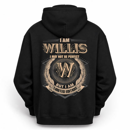 WILLIS PH55-T25-Personalized Name Quote Apparel “I Am NAME May Not Be Perfect But I Am Limited Edition”