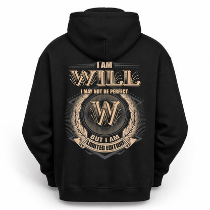 WILL PH55-T25-Personalized Name Quote Apparel “I Am NAME May Not Be Perfect But I Am Limited Edition”