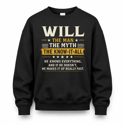 WILL TM90-K04-125 - NAME Legendary Know-It-All Personalized Funny Shirt