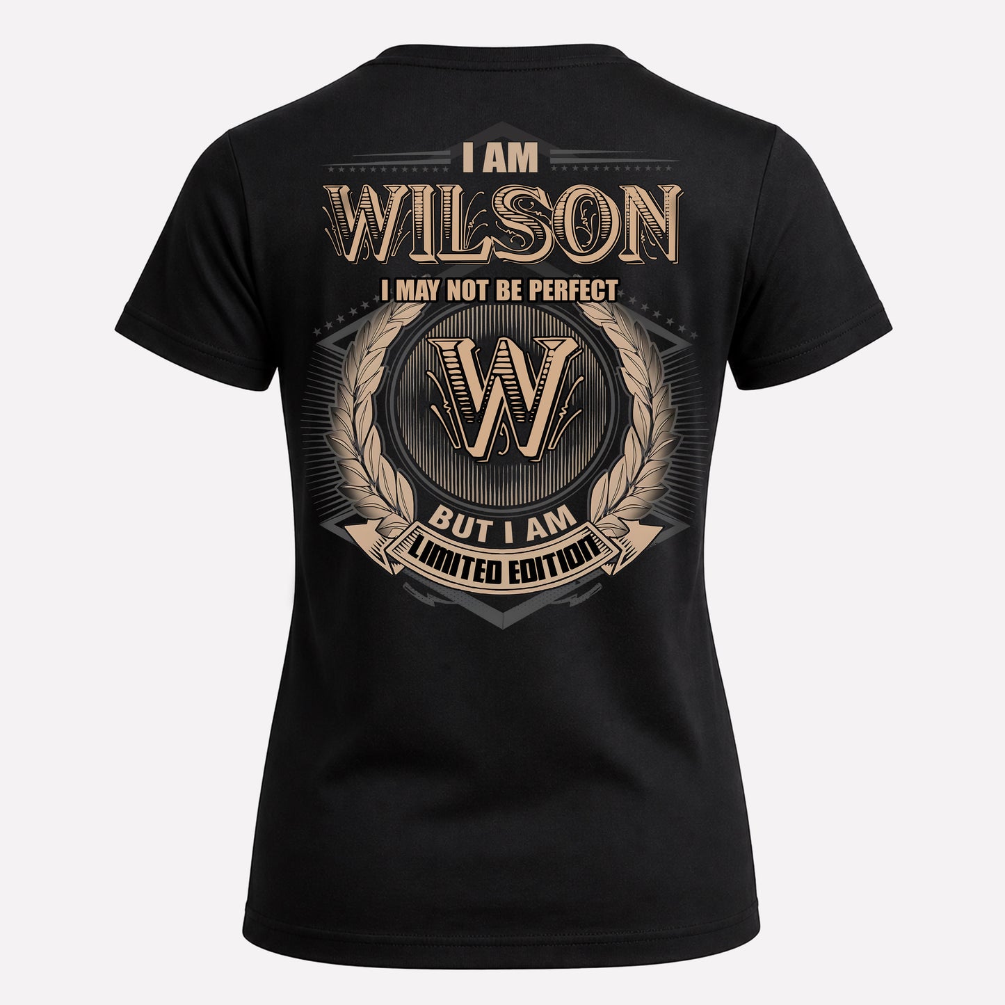 WILSON PH55-T25-Personalized Name Quote Apparel “I Am NAME May Not Be Perfect But I Am Limited Edition”
