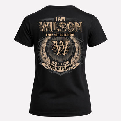 WILSON PH55-T25-Personalized Name Quote Apparel “I Am NAME May Not Be Perfect But I Am Limited Edition”