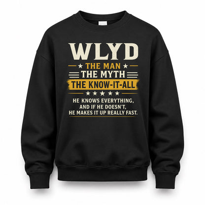 WLYD TM90-K04-125 - NAME Legendary Know-It-All Personalized Funny Shirt