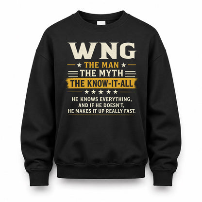 WNG TM90-K04-125 - NAME Legendary Know-It-All Personalized Funny Shirt