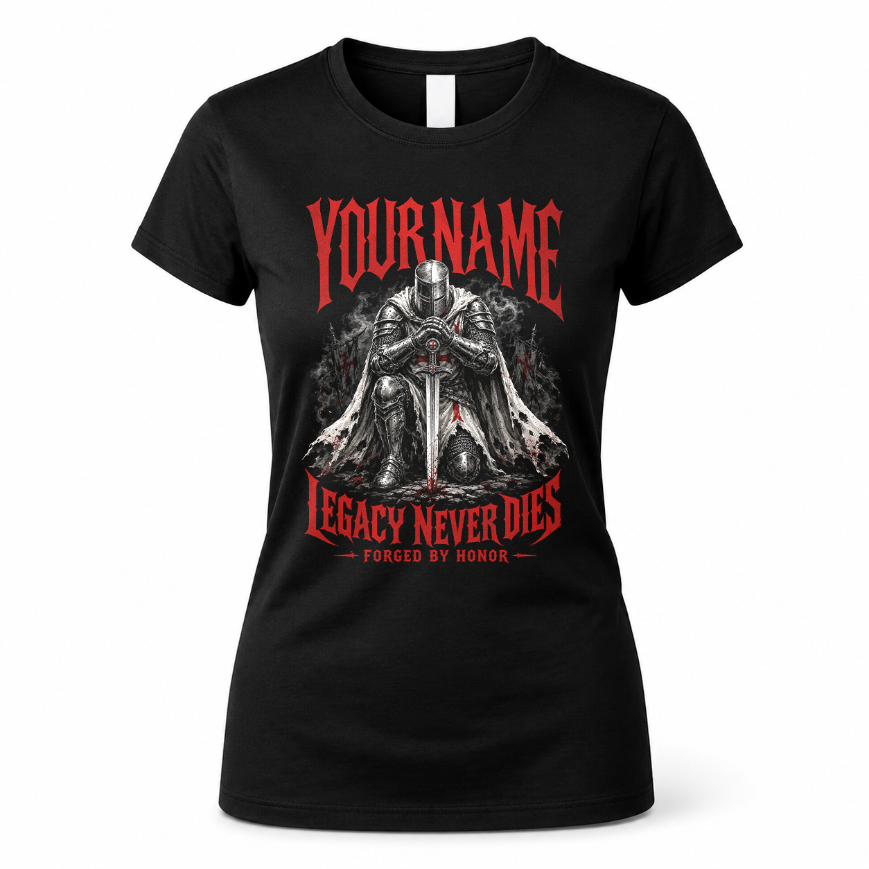YOUR NAME HS90-K04-109 - NAME Legacy Never Dies Forged By Honor Personalized Knight