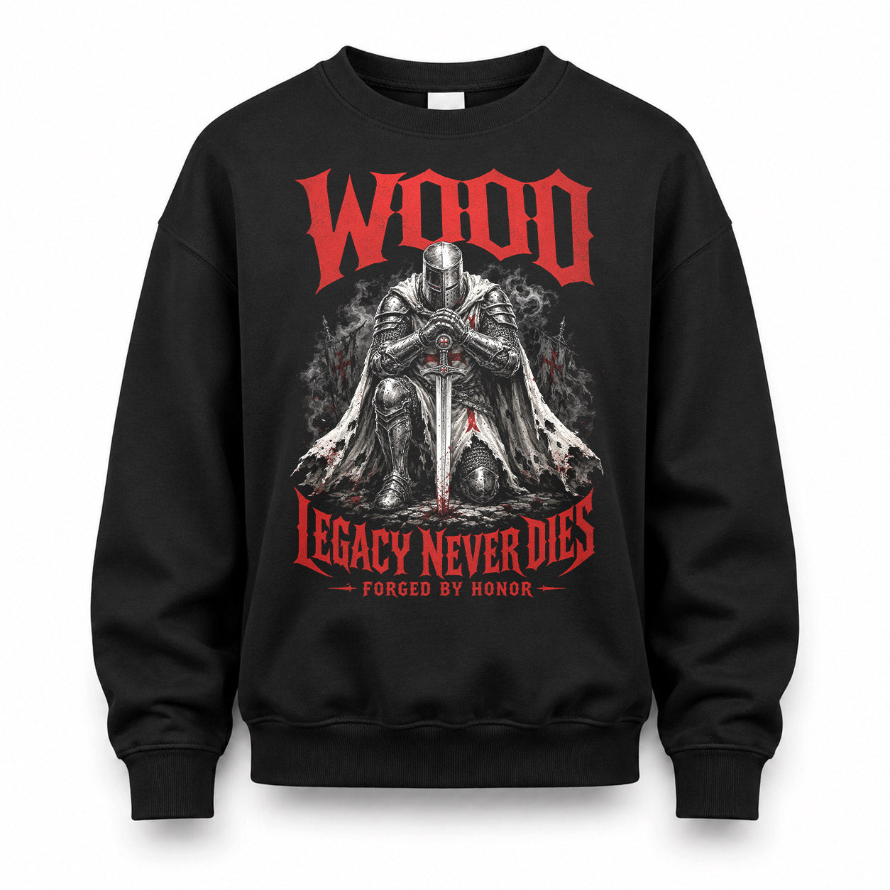 WOOD HS90-K04-109 - NAME Legacy Never Dies Forged By Honor Personalized Knight