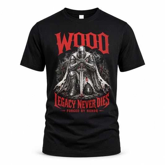 WOOD HS90-K04-109 - NAME Legacy Never Dies Forged By Honor Personalized Knight