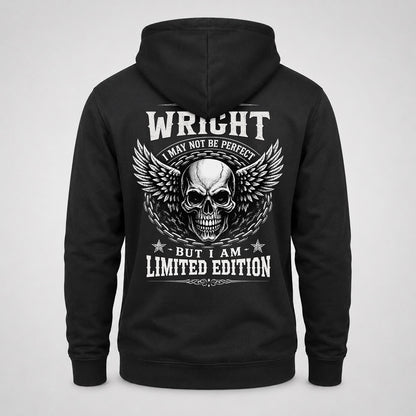 WRIGHT P01-K24-229 – Personalized Skull Graphic Apparel “I Am NAME I May Not Be Perfect But I Am Limited Edition”