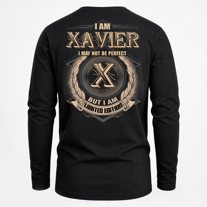 XAVIER PH55-T25-Personalized Name Quote Apparel “I Am NAME May Not Be Perfect But I Am Limited Edition”