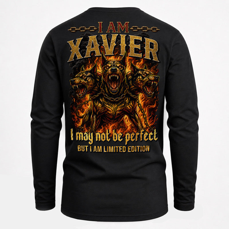 XAVIER MP88-F2-168–Personalized Bold Quote Apparel “I Am NAME I May Not Be Perfect But I Am Limited Edition