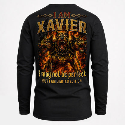 XAVIER MP88-F2-168–Personalized Bold Quote Apparel “I Am NAME I May Not Be Perfect But I Am Limited Edition