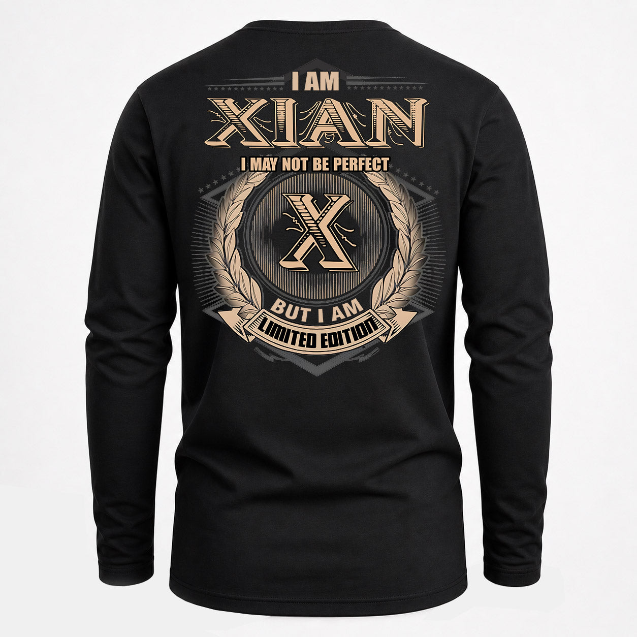 XIAN PH55-T25-Personalized Name Quote Apparel “I Am NAME May Not Be Perfect But I Am Limited Edition”