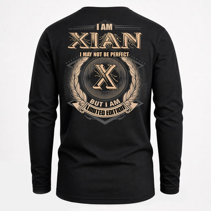 XIAN PH55-T25-Personalized Name Quote Apparel “I Am NAME May Not Be Perfect But I Am Limited Edition”