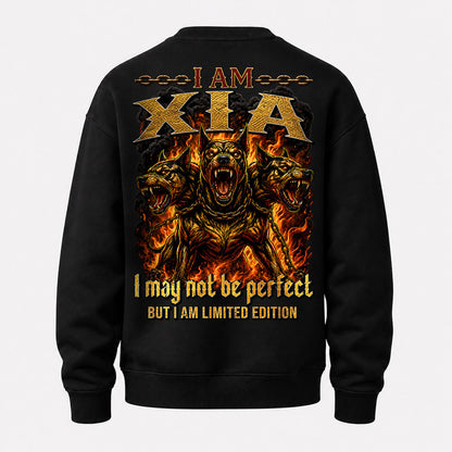 XIA MP88-F2-168–Personalized Bold Quote Apparel “I Am NAME I May Not Be Perfect But I Am Limited Edition