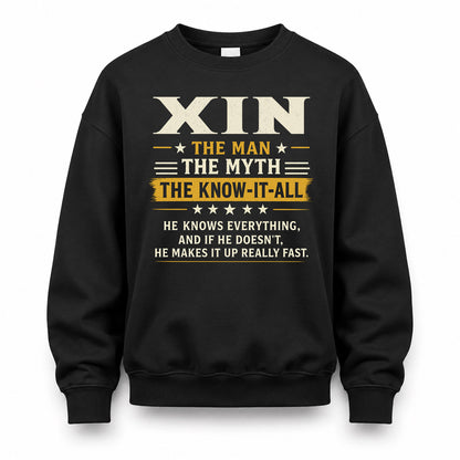 XIN TM90-K04-125 - NAME Legendary Know-It-All Personalized Funny Shirt