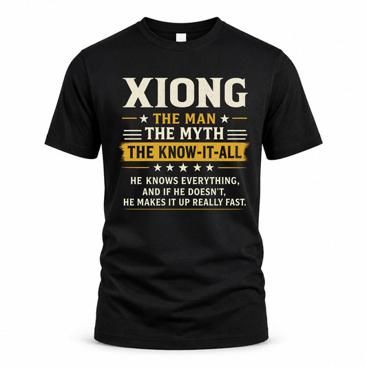 XIONG TM90-K04-125 - NAME Legendary Know-It-All Personalized Funny Shirt