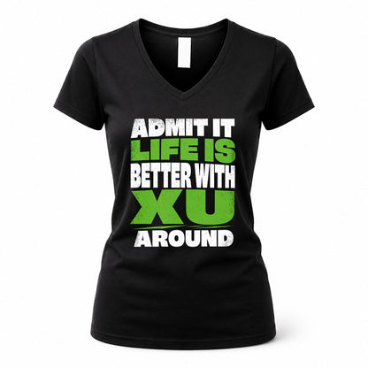XU HP68-K4-189 – Personalized Funny Quote Apparel “Admit It, Life Is Better With AARON Around”