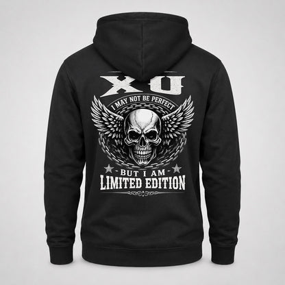 XU P01-K24-229 – Personalized Skull Graphic Apparel “I Am NAME I May Not Be Perfect But I Am Limited Edition”