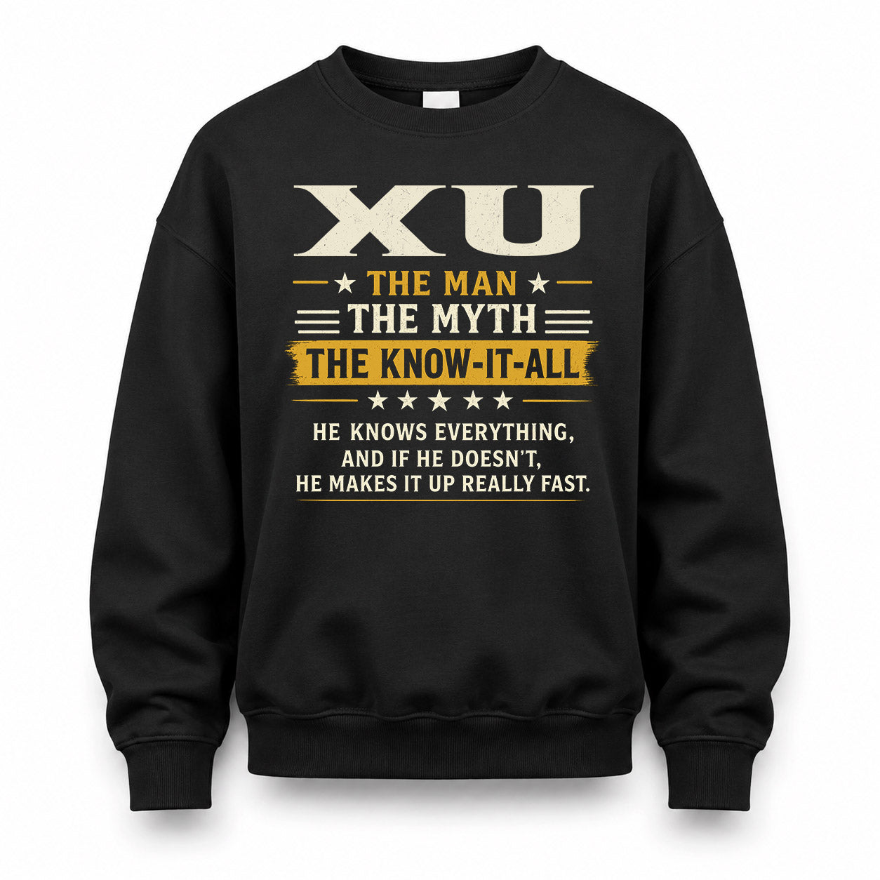 XU TM90-K04-125 - NAME Legendary Know-It-All Personalized Funny Shirt