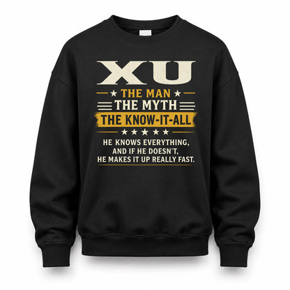 XU TM90-K04-125 - NAME Legendary Know-It-All Personalized Funny Shirt