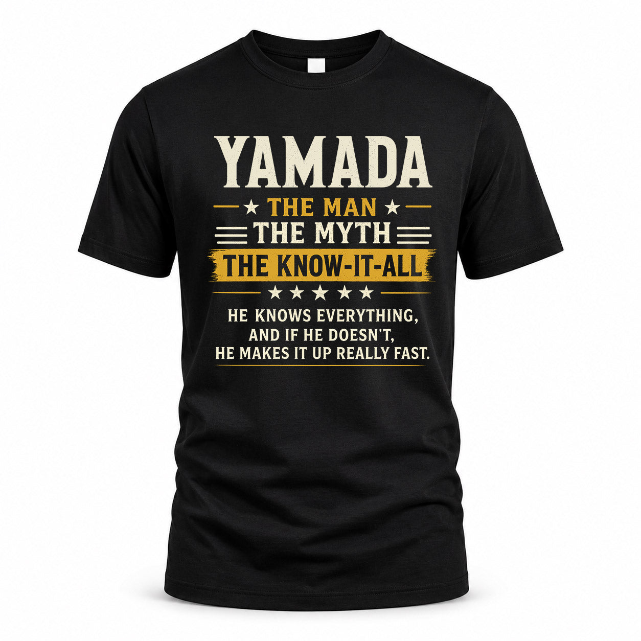 YAMADA TM90-K04-125 - NAME Legendary Know-It-All Personalized Funny Shirt