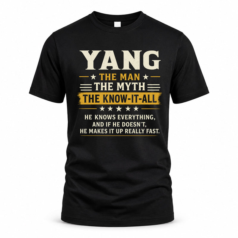 YANG TM90-K04-125 - NAME Legendary Know-It-All Personalized Funny Shirt
