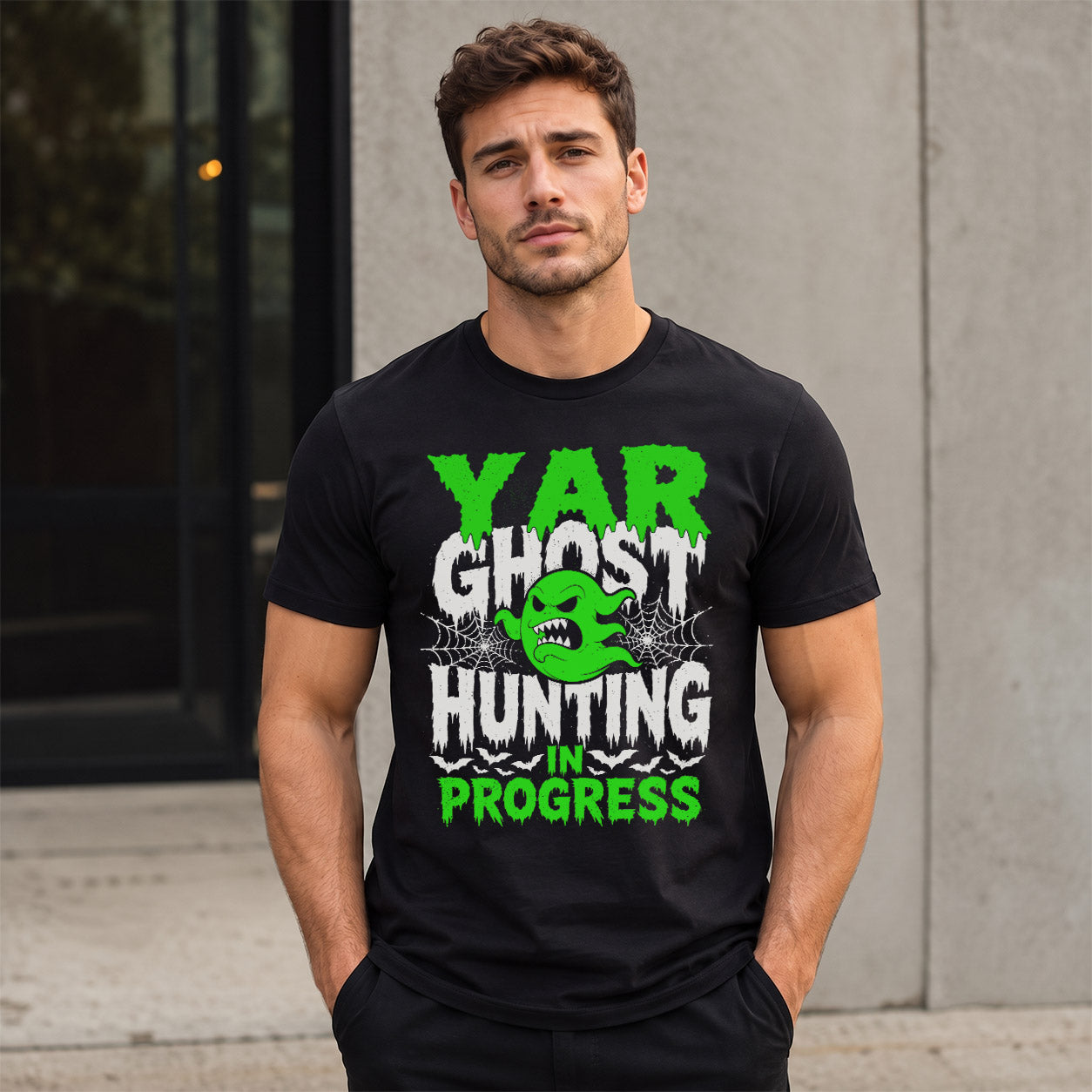 YAR HW22-K06-109 - NAME Ghost Hunting In Progress Personalized Halloween Shirt