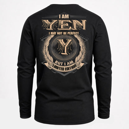 YEN PH55-T25-Personalized Name Quote Apparel “I Am NAME May Not Be Perfect But I Am Limited Edition”