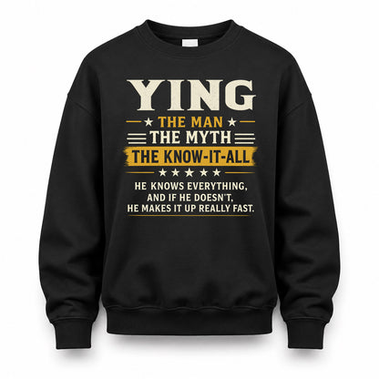 YING TM90-K04-125 - NAME Legendary Know-It-All Personalized Funny Shirt