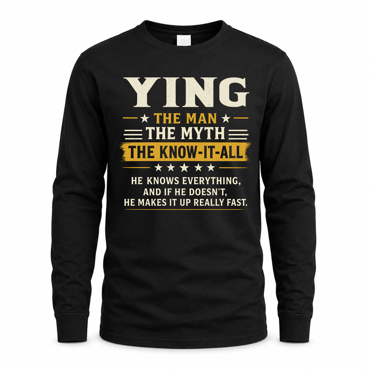 YING TM90-K04-125 - NAME Legendary Know-It-All Personalized Funny Shirt