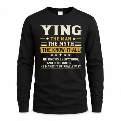 YING TM90-K04-125 - NAME Legendary Know-It-All Personalized Funny Shirt