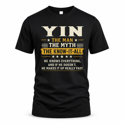 YIN TM90-K04-125 - NAME Legendary Know-It-All Personalized Funny Shirt