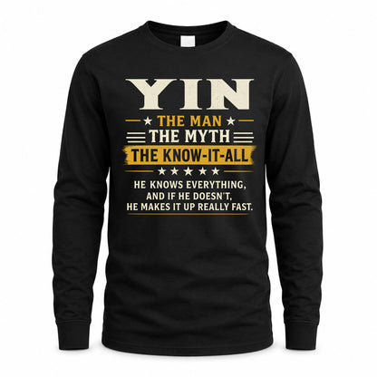 YIN TM90-K04-125 - NAME Legendary Know-It-All Personalized Funny Shirt