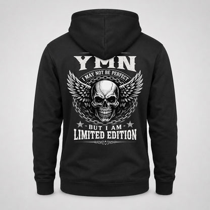 YMN P01-K24-229 – Personalized Skull Graphic Apparel “I Am NAME I May Not Be Perfect But I Am Limited Edition”