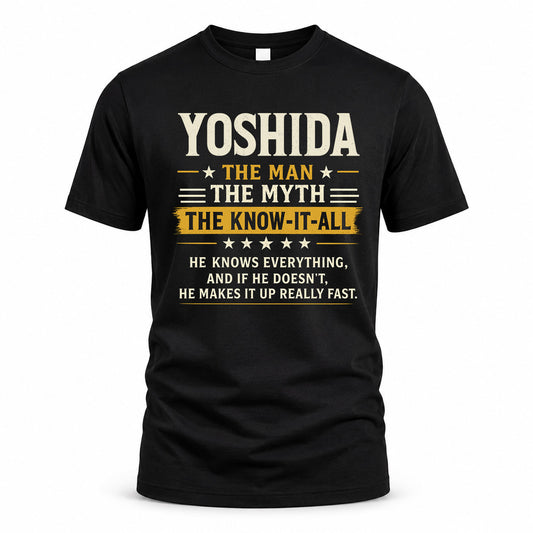 YOSHIDA TM90-K04-125 - NAME Legendary Know-It-All Personalized Funny Shirt