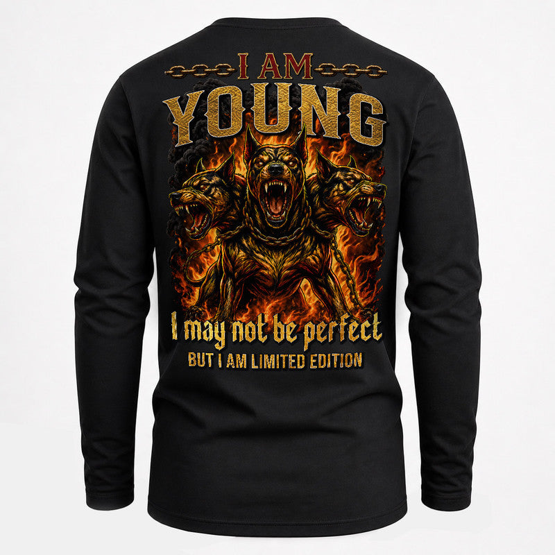 YOUNG MP88-F2-168–Personalized Bold Quote Apparel “I Am NAME I May Not Be Perfect But I Am Limited Edition