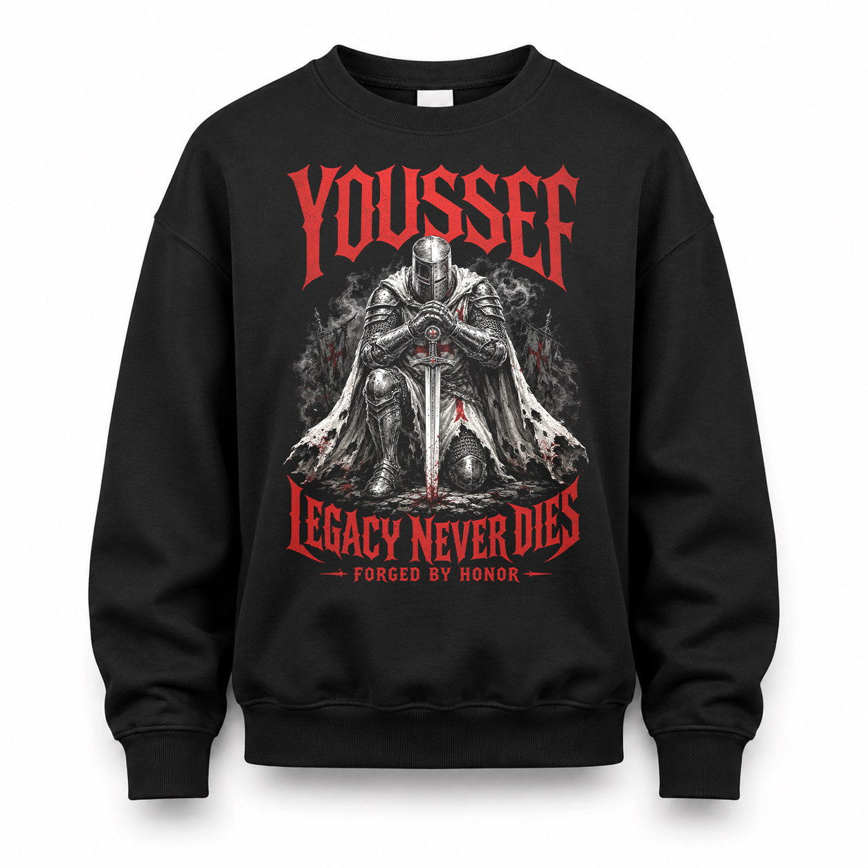 YOUSSEF HS90-K04-109 - NAME Legacy Never Dies Forged By Honor Personalized Knight