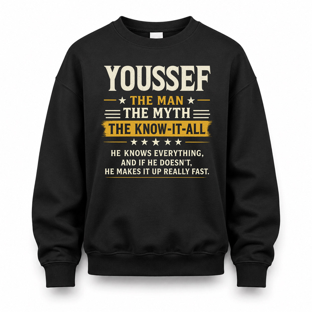 YOUSSEF TM90-K04-125 - NAME Legendary Know-It-All Personalized Funny Shirt