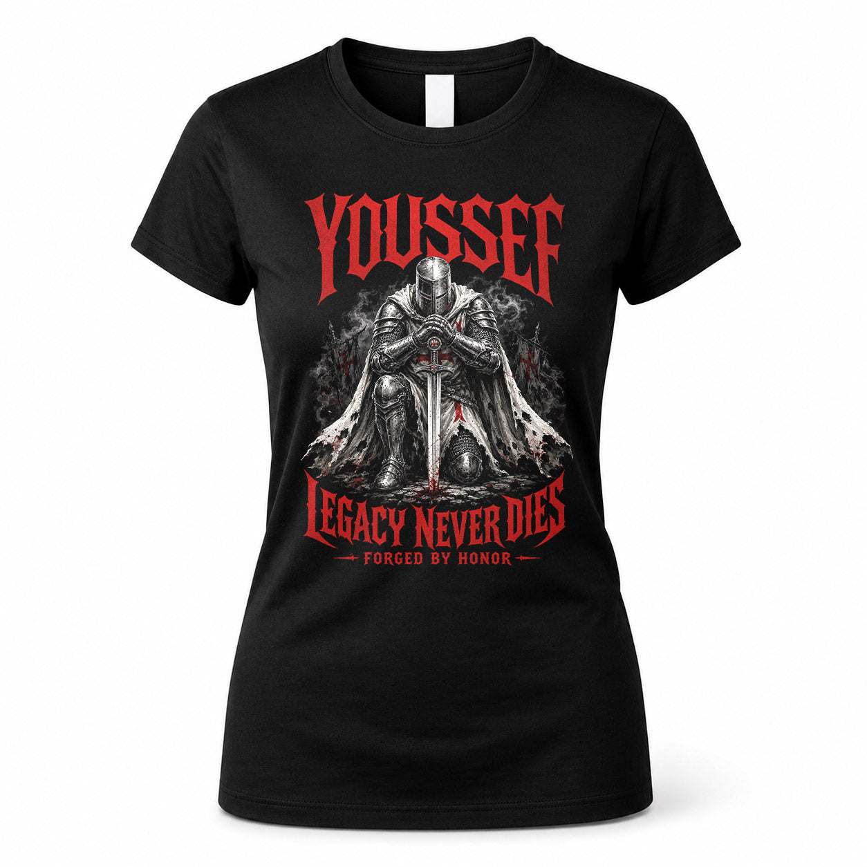 YOUSSEF HS90-K04-109 - NAME Legacy Never Dies Forged By Honor Personalized Knight