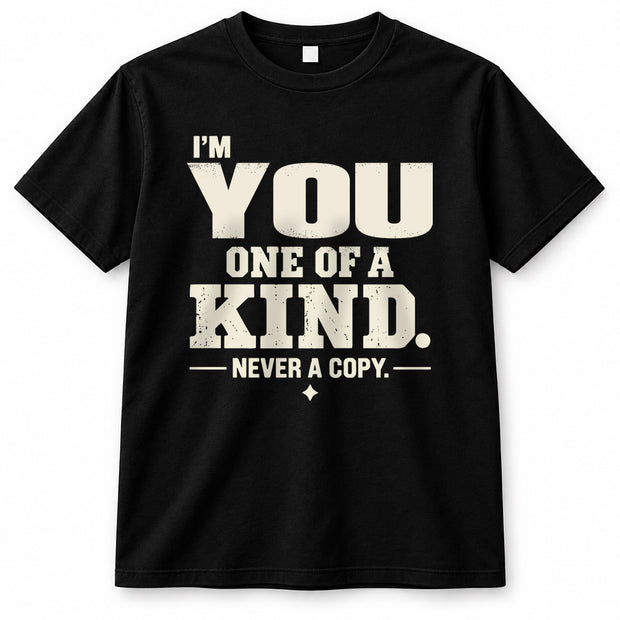 YOU P6-K4-228 Personalized Funny Quote Apparel “I’m NAME – One of a Kind, Never a Copy”