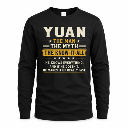 YUAN TM90-K04-125 - NAME Legendary Know-It-All Personalized Funny Shirt