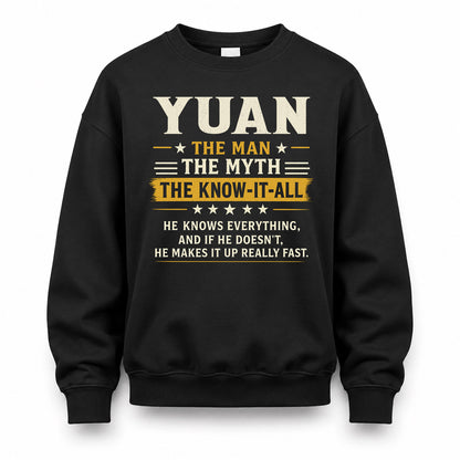 YUAN TM90-K04-125 - NAME Legendary Know-It-All Personalized Funny Shirt