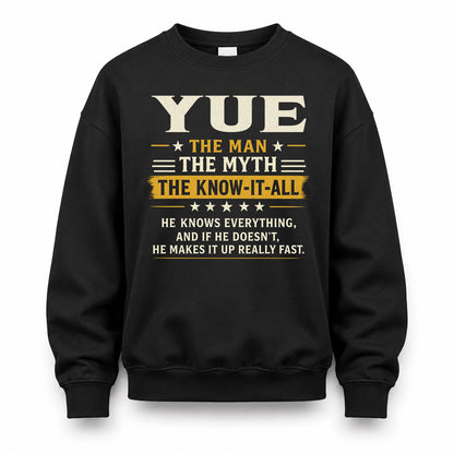 YUE TM90-K04-125 - NAME Legendary Know-It-All Personalized Funny Shirt