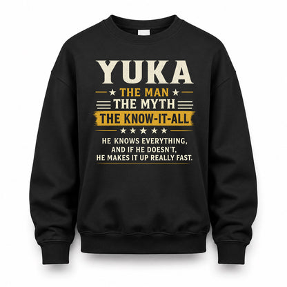 YUKA TM90-K04-125 - NAME Legendary Know-It-All Personalized Funny Shirt